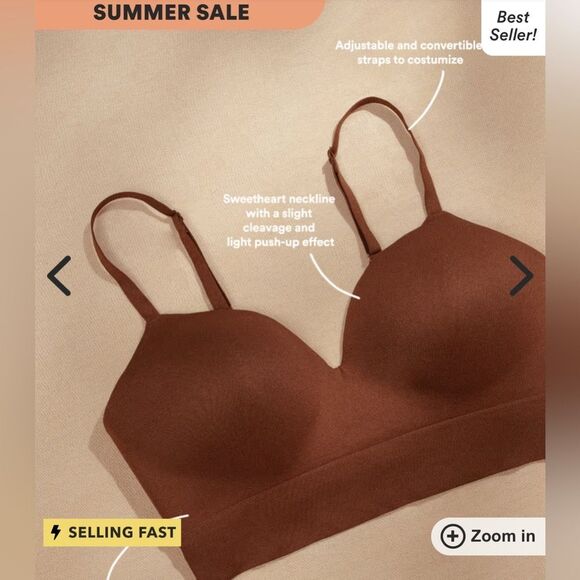 Truekind Supportive Comfort Wireless Shaping Bra in Chocolate NWT in packaging - Picture 3 of 7